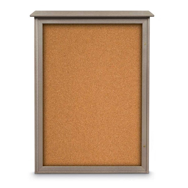 Outdoor Enclosed Combo Board, 72"x36", Bronze Frame/Green & Medium Grey